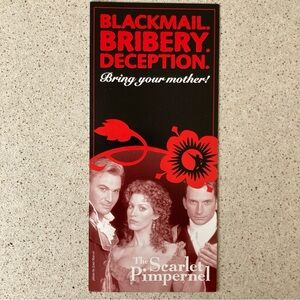 2 Sided Flyer The Scarlet Pimpernel Rex Smith Douglas Sills  9”X4” 1998 2nd Vers